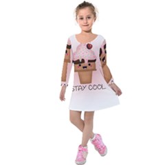 Stay Cool Kids  Long Sleeve Velvet Dress by ZephyyrDesigns