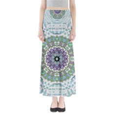 Hearts In A Decorative Star Flower Mandala Full Length Maxi Skirt by pepitasart