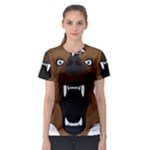 Bear Brown Set Paw Isolated Icon Women s Sport Mesh Tee