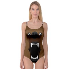 Bear Brown Set Paw Isolated Icon Camisole Leotard  by Nexatart