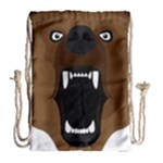 Bear Brown Set Paw Isolated Icon Drawstring Bag (Large)