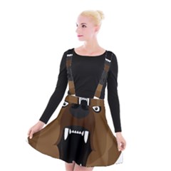 Bear Brown Set Paw Isolated Icon Suspender Skater Skirt by Nexatart
