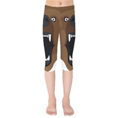 Bear Brown Set Paw Isolated Icon Kids  Capri Leggings  by Nexatart