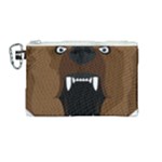 Bear Brown Set Paw Isolated Icon Canvas Cosmetic Bag (Medium)