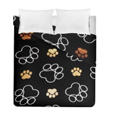 Dog Pawprint Tracks Background Pet Duvet Cover Double Side (full/ Double Size)