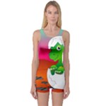 Dinosaur Dino Baby Dino Lizard One Piece Boyleg Swimsuit