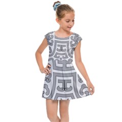 Chinese Traditional Pattern Kids Cap Sleeve Dress