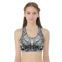 Ornate Hindu Elephant  Sports Bra With Border by Valentinaart