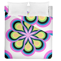 Colorful Feathers Mandala Duvet Cover Double Side (queen Size)