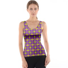 Purple Yellow Swirl Pattern Tank Top by BrightVibesDesign
