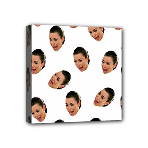 Crying Kim Kardashian Mini Canvas 4  X 4  by Valentinaart