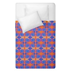 Blue Orange Yellow Swirl Pattern Duvet Cover Double Side (single Size) by BrightVibesDesign