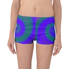 Swirl Green Blue Abstract Boyleg Bikini Bottoms by BrightVibesDesign