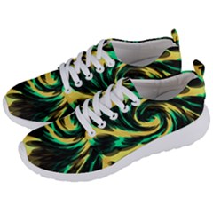 Swirl Black Yellow Green Men s Lightweight Sports Shoes by BrightVibesDesign