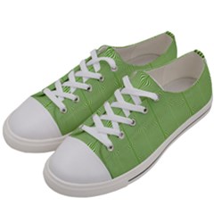 Mod Twist Stripes Green And White Women s Low Top Canvas Sneakers by BrightVibesDesign
