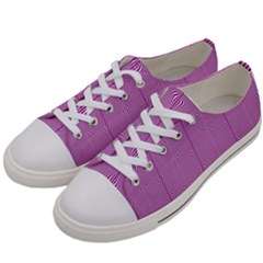 Mod Twist Stripes Pink And White Women s Low Top Canvas Sneakers by BrightVibesDesign