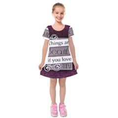 Beautiful Things Encourage Kids  Short Sleeve Velvet Dress by Sapixe