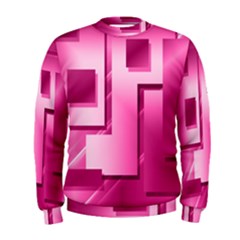 Pink Figures Rectangles Squares Mirror Men s Sweatshirt by Sapixe