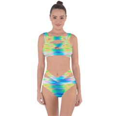 Wave Rainbow Bright Texture Bandaged Up Bikini Set  by Sapixe