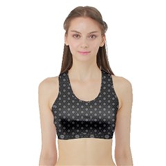 Geometric Pattern Dark Sports Bra With Border by jumpercat