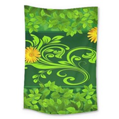 Background Texture Green Leaves Large Tapestry by Sapixe