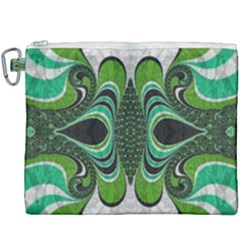 Fractal Art Green Pattern Design Canvas Cosmetic Bag (xxxl) by Sapixe