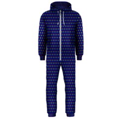 Blue Fractal Art Honeycomb Mathematics Hooded Jumpsuit (men)  by Sapixe