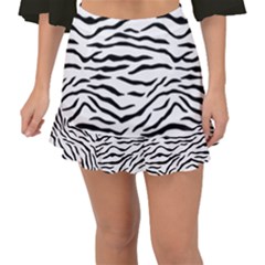 Black And White Tiger Stripes Fishtail Mini Chiffon Skirt