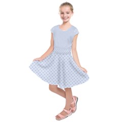 Alice Blue Hearts In An English Country Garden Kids  Short Sleeve Dress by PodArtist
