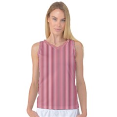 Usa Flag Red And White Stripes Women s Basketball Tank Top by PodArtist