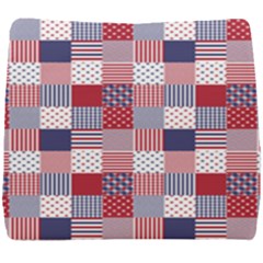 Usa Americana Patchwork Red White & Blue Quilt Seat Cushion by PodArtist