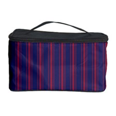 Mattress Ticking Wide Striped Pattern In Usa Flag Blue And Red Cosmetic Storage Case by PodArtist