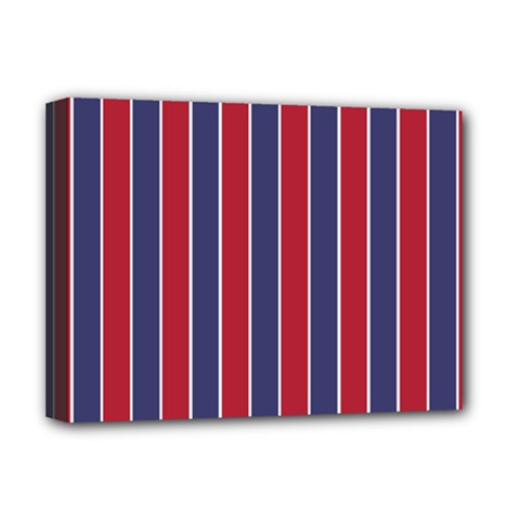 Large Red White And Blue Usa Memorial Day Holiday Pinstripe Deluxe Canvas 16  X 12   by PodArtist