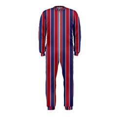 Large Red White And Blue Usa Memorial Day Holiday Pinstripe Onepiece Jumpsuit (kids) by PodArtist