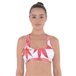 Leaves Maple Branch Autumn Fall Cross Back Sports Bra