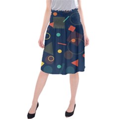 Background Backdrop Geometric Midi Beach Skirt by Sapixe