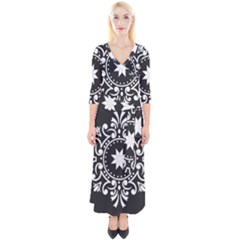Table Pull Out Computer Graphics Quarter Sleeve Wrap Maxi Dress by Sapixe