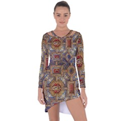 Church Ceiling Box Ceiling Painted Asymmetric Cut-out Shift Dress by Sapixe