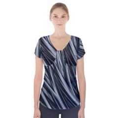 Fractal Mathematics Abstract Short Sleeve Front Detail Top by Sapixe