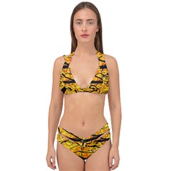 Golden Vein Double Strap Halter Bikini Set