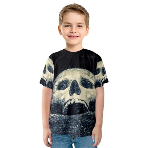 Smiling Skull Kids  Sport Mesh Tee by FunnyCow