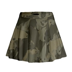 Country Boy Fishing Camouflage Pattern Mini Flare Skirt by Bigfootshirtshop