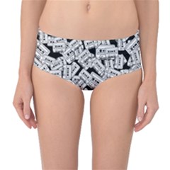 Audio Tape Pattern Mid-waist Bikini Bottoms by Valentinaart