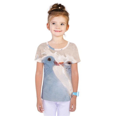 Doves In Love Kids  One Piece Tee by FunnyCow