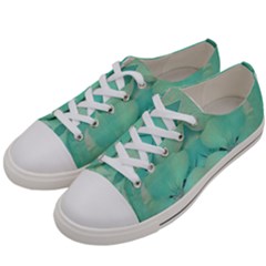 Green Fantasy Flower In Beautiful Festive Style Women s Low Top Canvas Sneakers by pepitasart