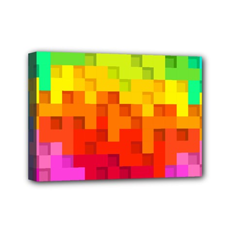 Abstract Background Square Colorful Mini Canvas 7  X 5 