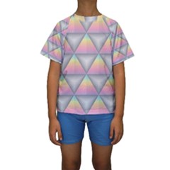 Background Colorful Triangle Kids  Short Sleeve Swimwear by Nexatart