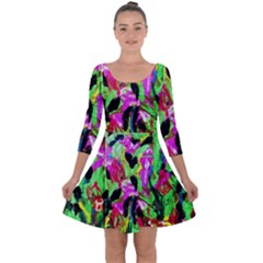 Spring Ornaments-2 Quarter Sleeve Skater Dress