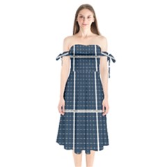 Solar Power Panel Shoulder Tie Bardot Midi Dress by FunnyCow