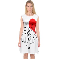 Singing Heart Capsleeve Midi Dress by FunnyCow